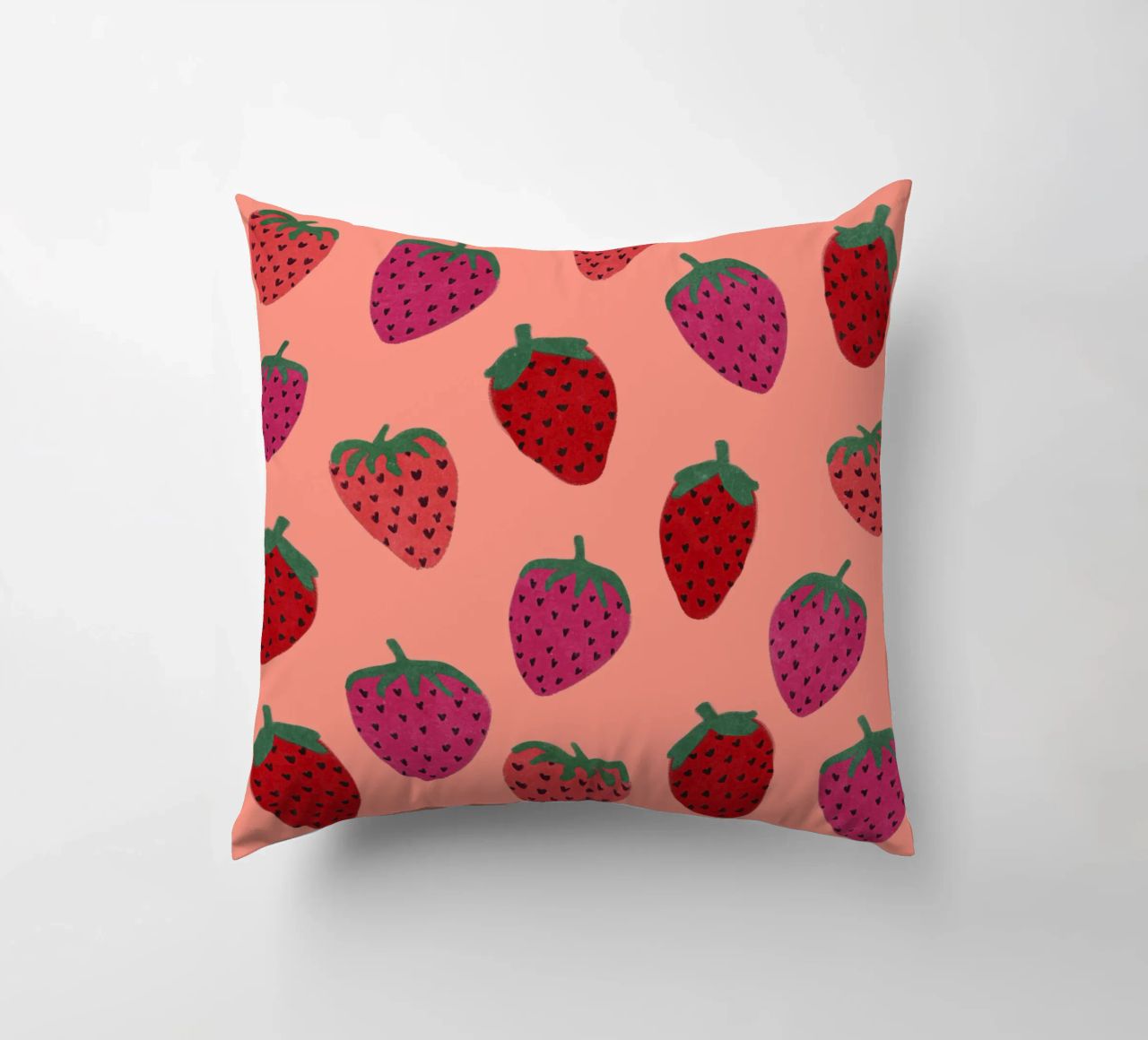 Strawberry Pattern cuscino da Illustration Raissa Oltmanns