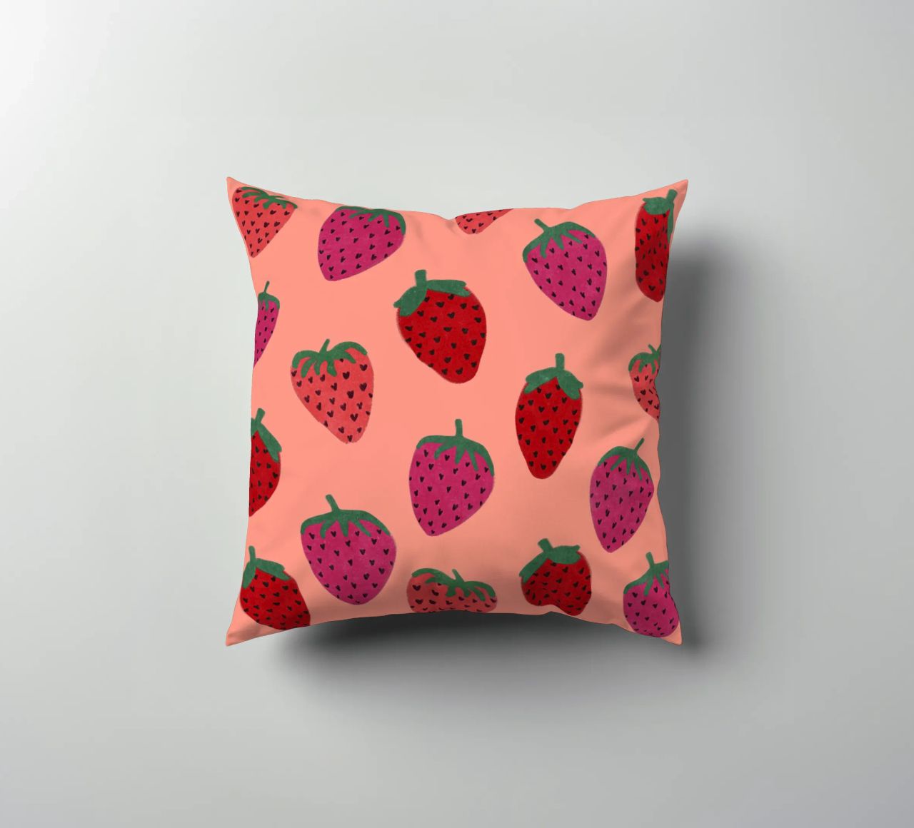 Strawberry Pattern cuscino da Illustration Raissa Oltmanns
