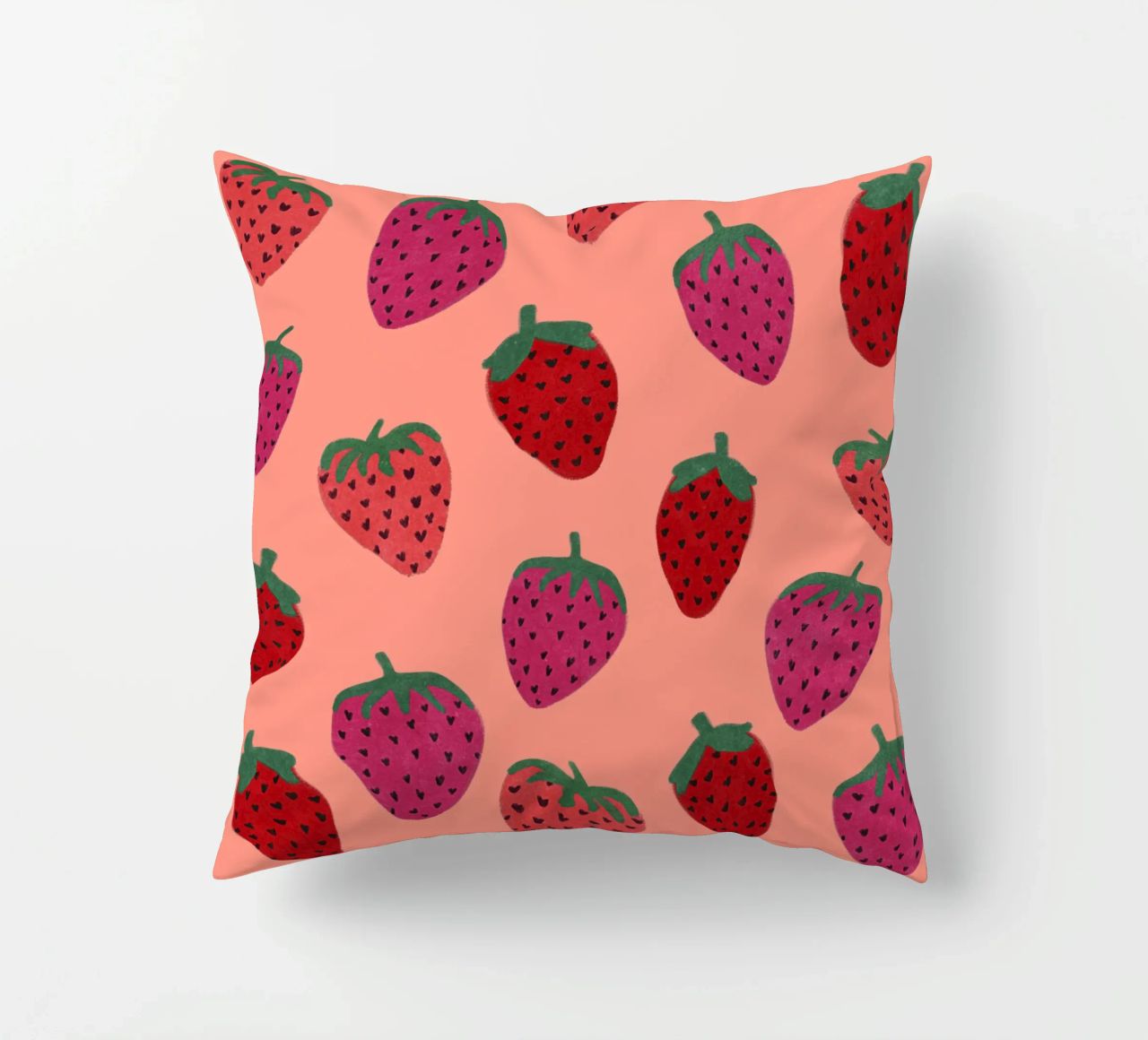 Strawberry Pattern cuscino da Illustration Raissa Oltmanns