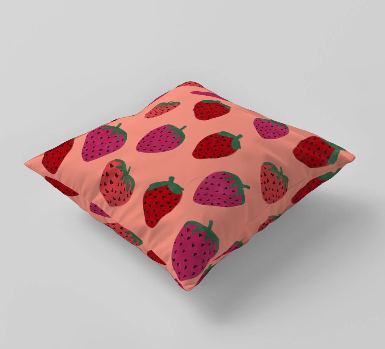 Strawberry Pattern cuscino da Illustration Raissa Oltmanns