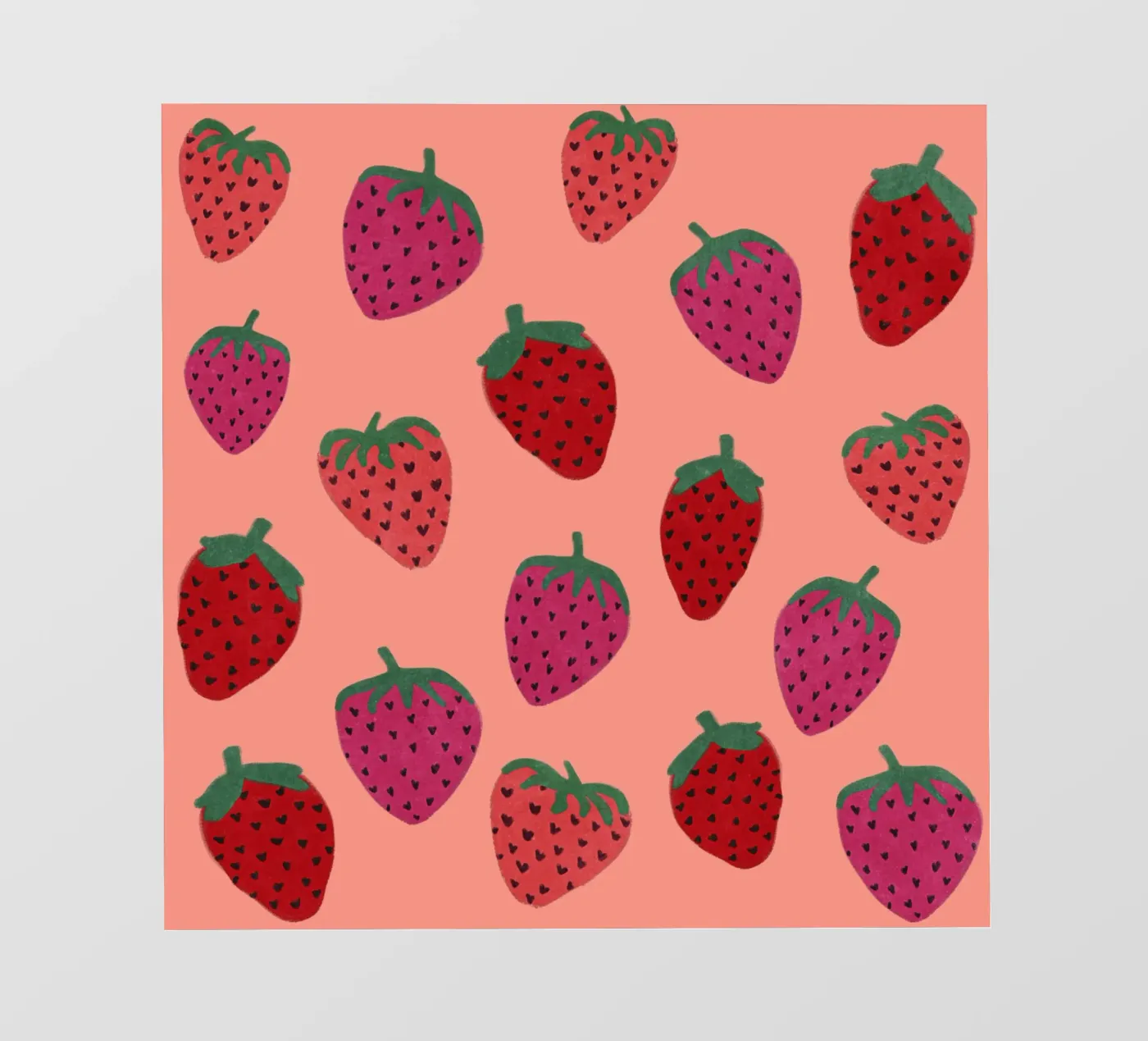 Strawberry Pattern backlit folie van Illustration Raissa Oltmanns