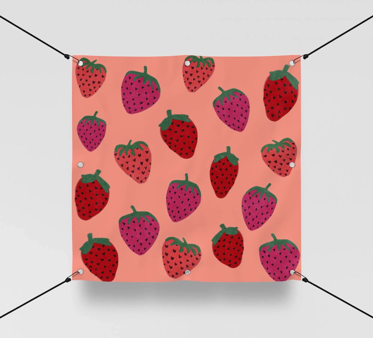 Strawberry Pattern telo in pvc da Illustration Raissa Oltmanns