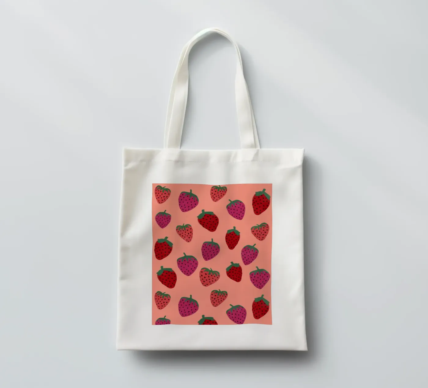 Strawberry Pattern tote bag by Illustration Raissa Oltmanns