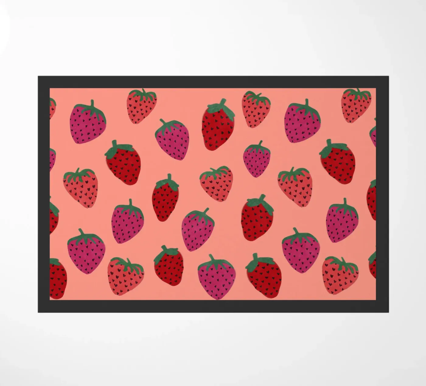 Strawberry Pattern Fußmatte von Illustration Raissa Oltmanns
