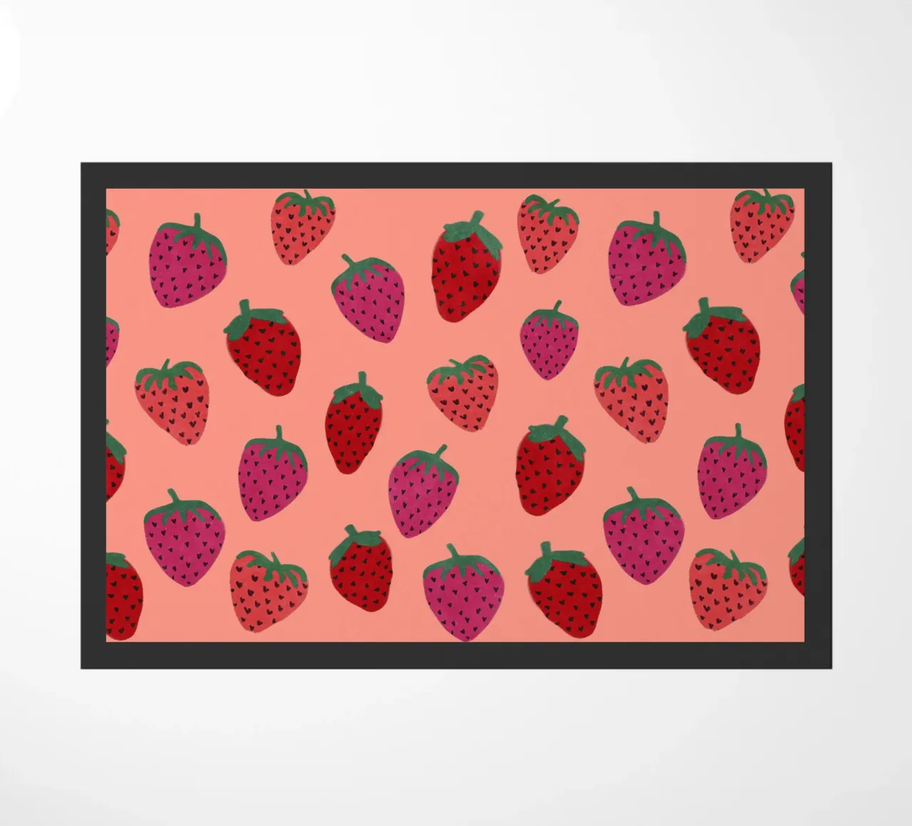 Strawberry Pattern Fußmatte von Illustration Raissa Oltmanns