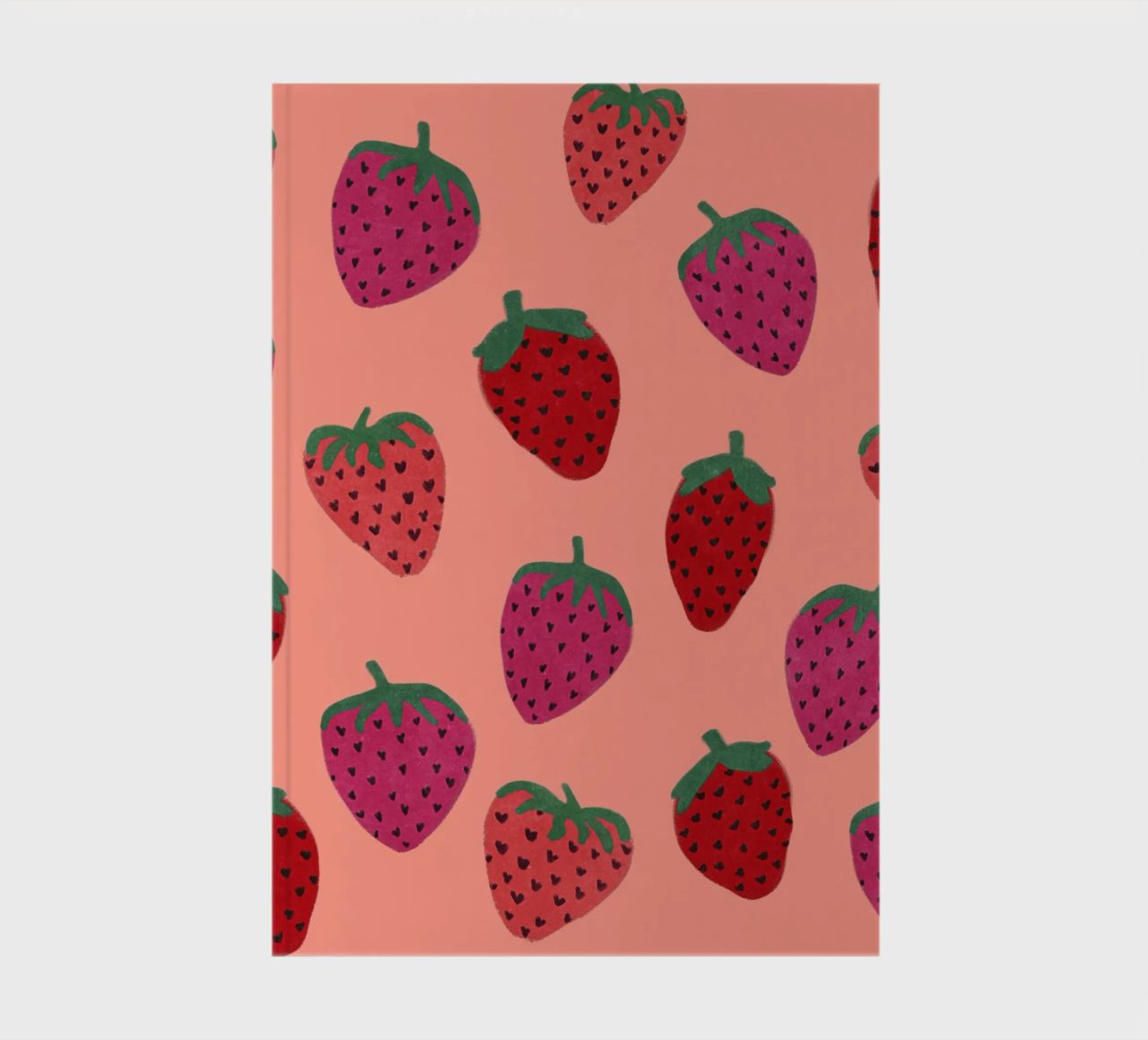 Strawberry Pattern notebook by Illustration Raissa Oltmanns
