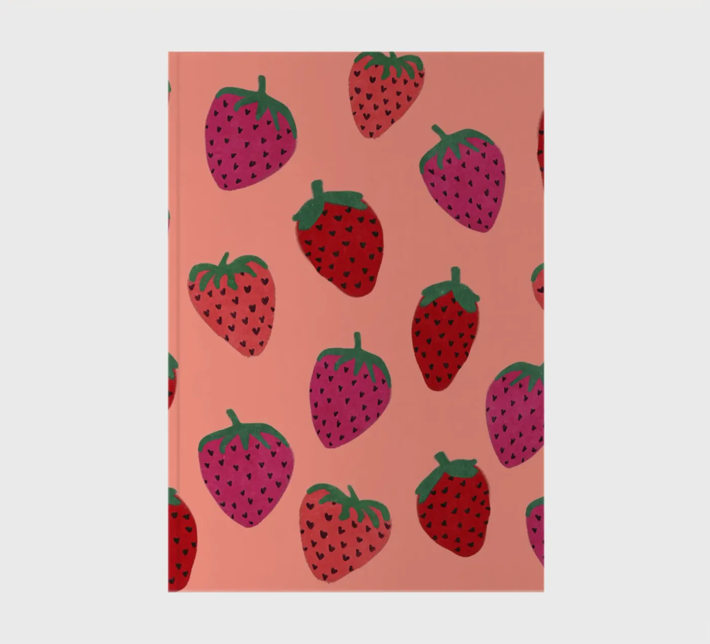 Strawberry Pattern notebook by Illustration Raissa Oltmanns
