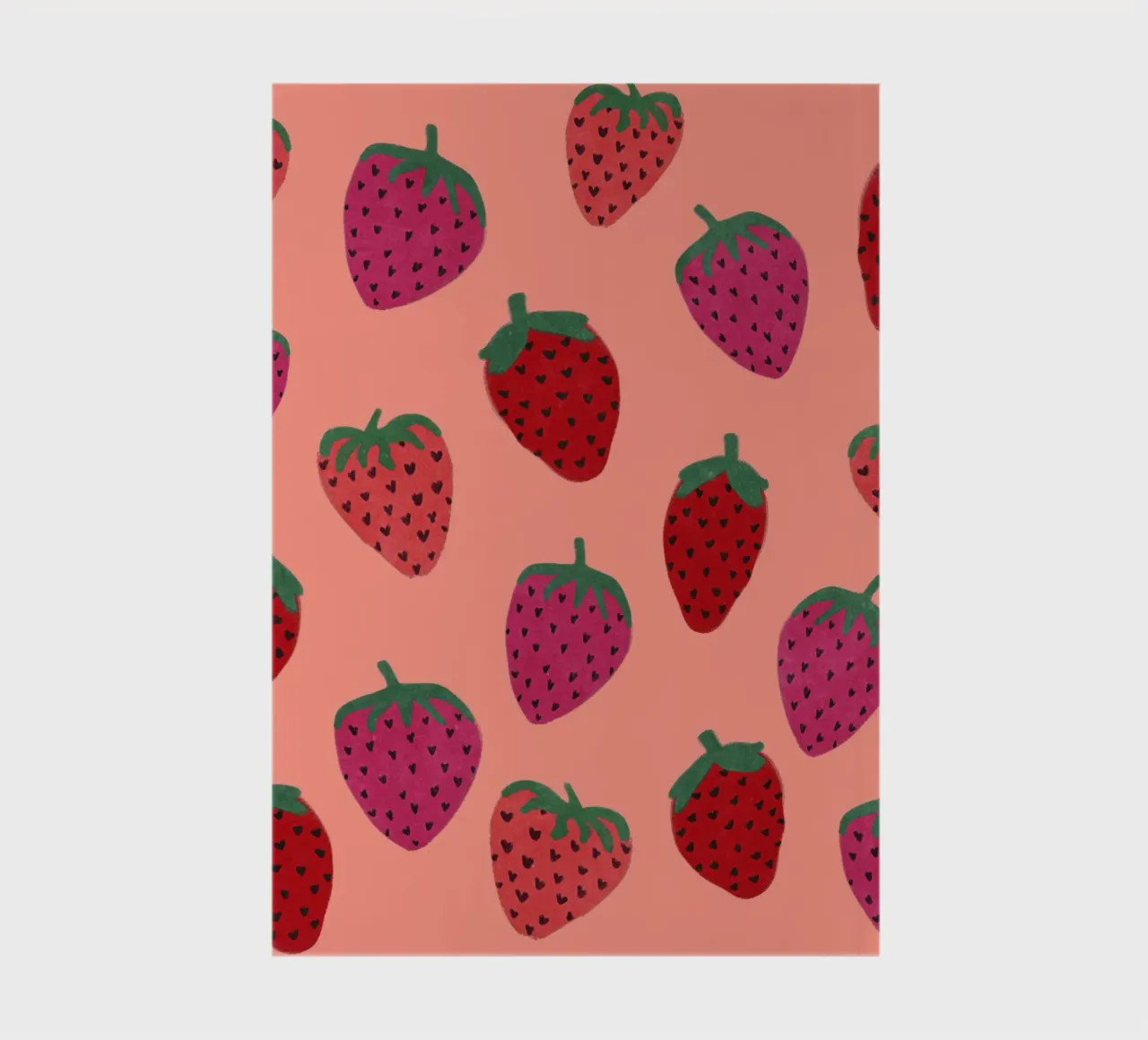 Strawberry Pattern notebook by Illustration Raissa Oltmanns