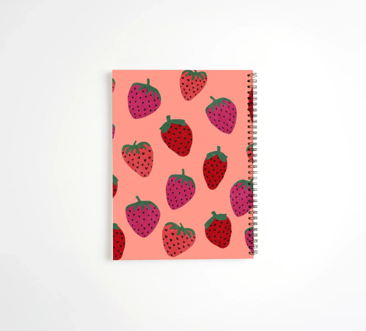 Strawberry Pattern spiral notebook by Illustration Raissa Oltmanns