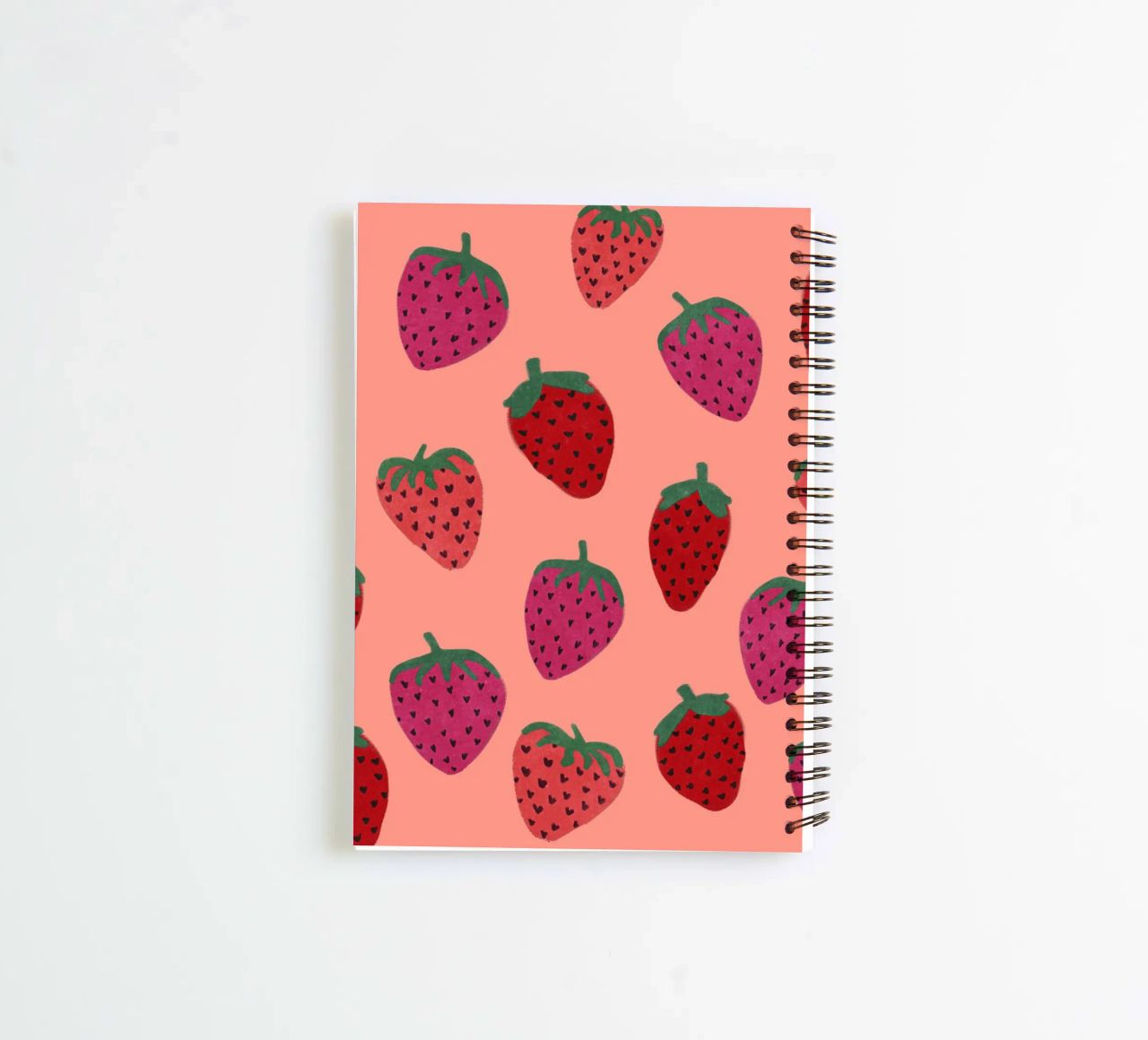 Strawberry Pattern spiral notebook by Illustration Raissa Oltmanns