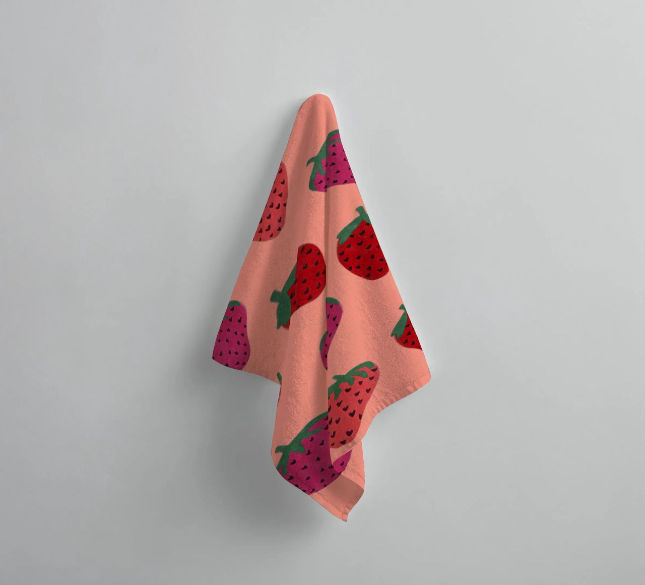 Strawberry Pattern towel by Illustration Raissa Oltmanns