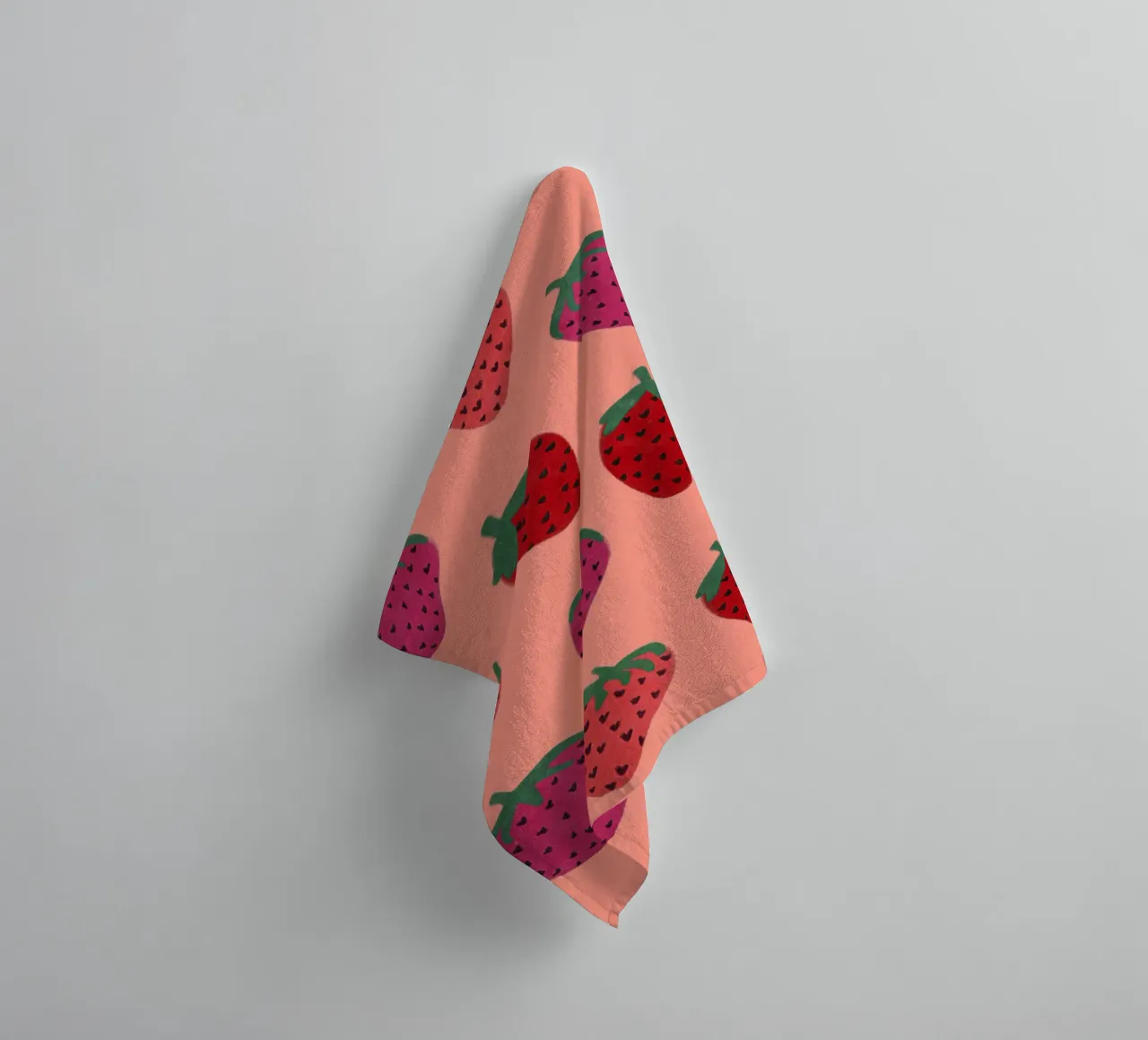 Strawberry Pattern badhanddoek van Illustration Raissa Oltmanns