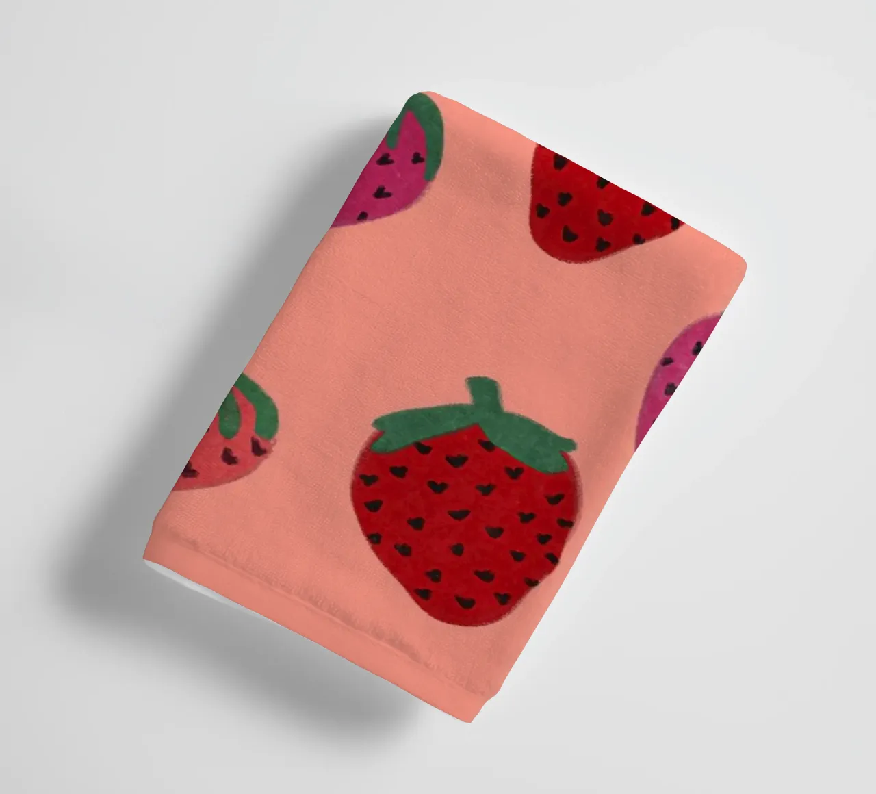 Strawberry Pattern badhanddoek van Illustration Raissa Oltmanns