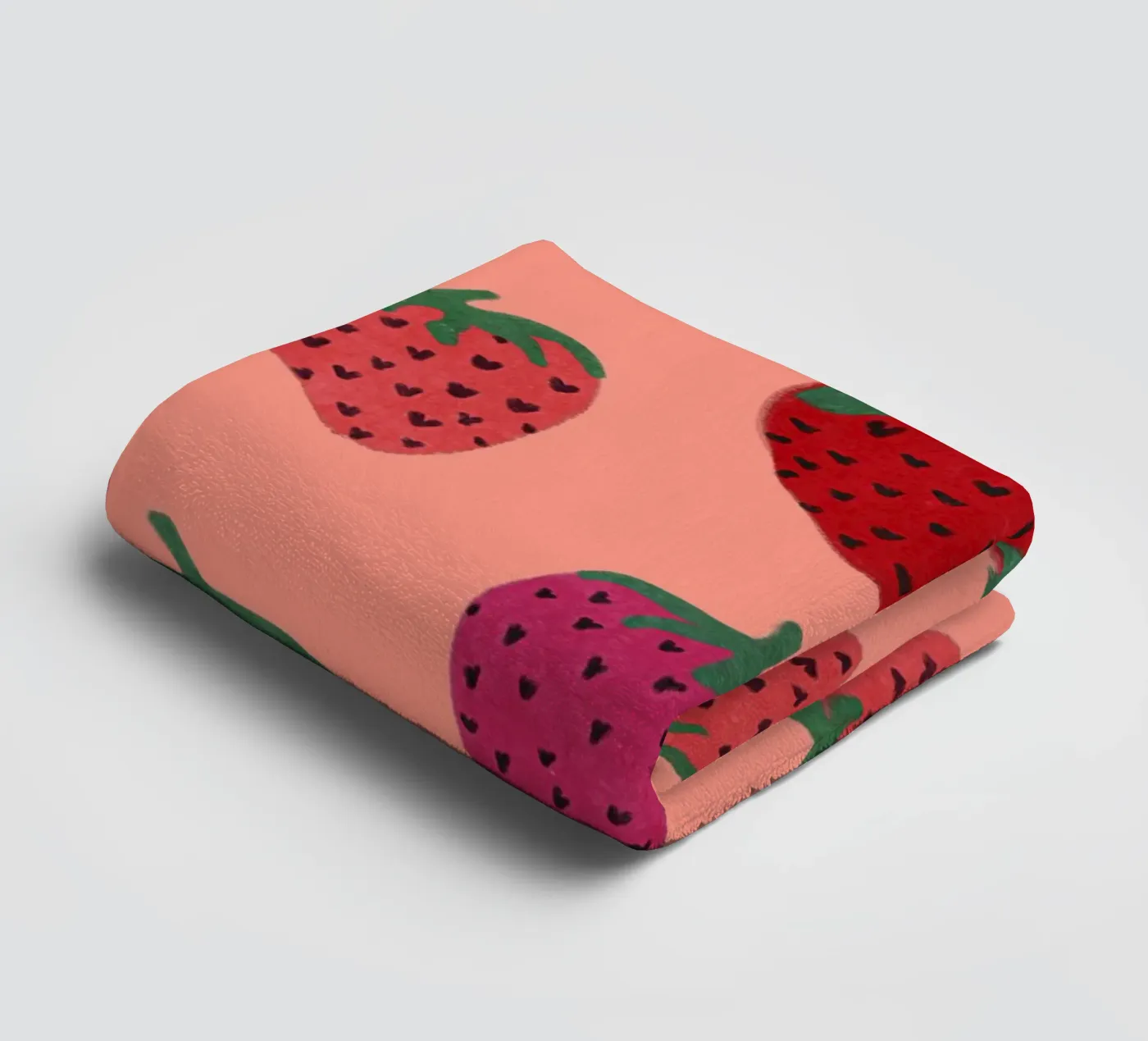 Strawberry Pattern towel by Illustration Raissa Oltmanns