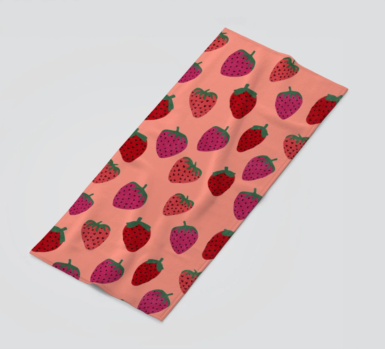 Strawberry Pattern beach towel by Illustration Raissa Oltmanns