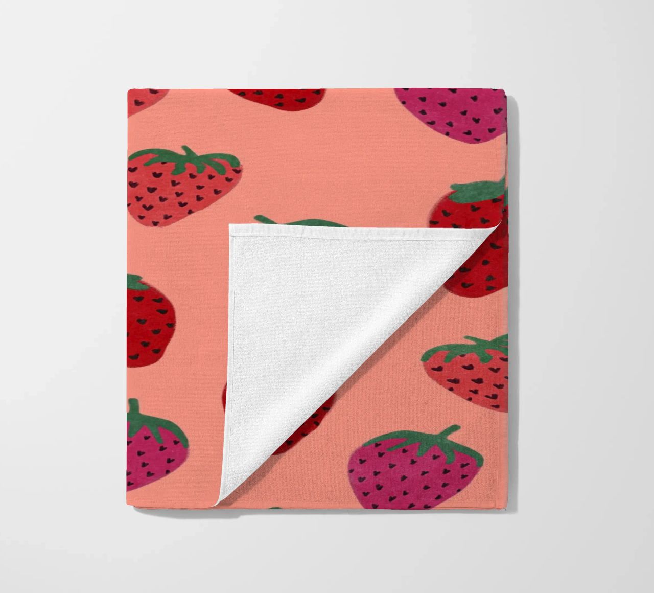 Strawberry Pattern beach towel by Illustration Raissa Oltmanns