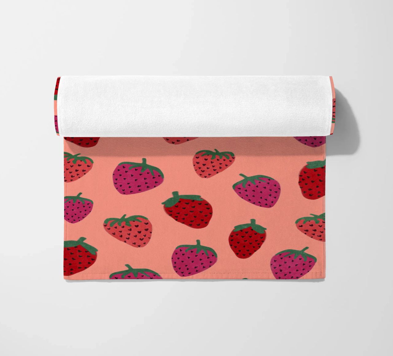 Strawberry Pattern beach towel by Illustration Raissa Oltmanns