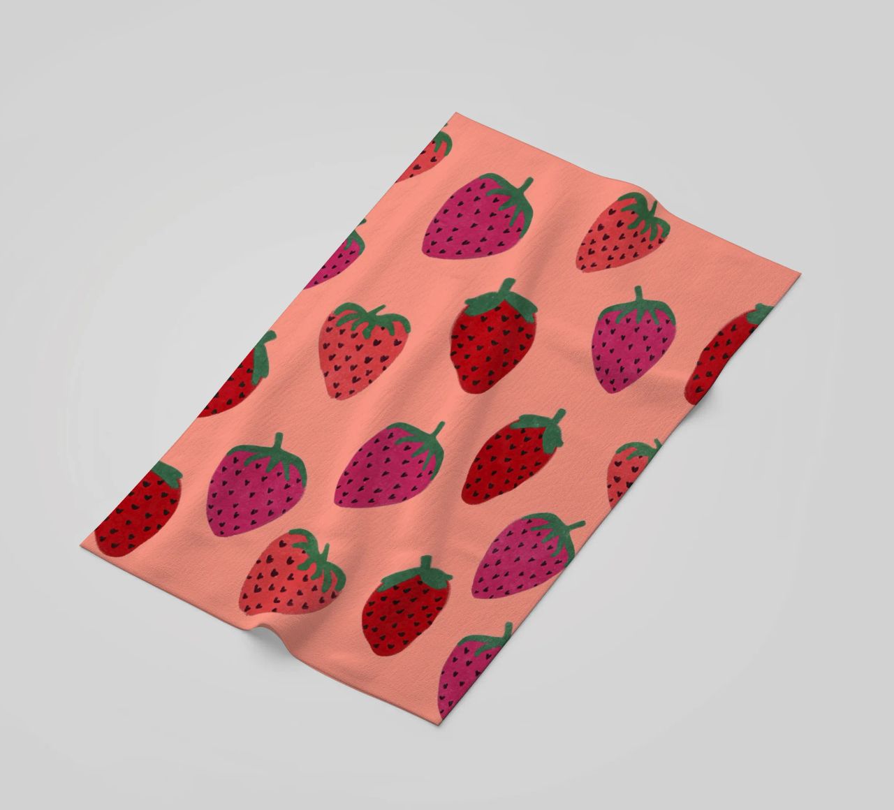 Strawberry Pattern beach towel by Illustration Raissa Oltmanns