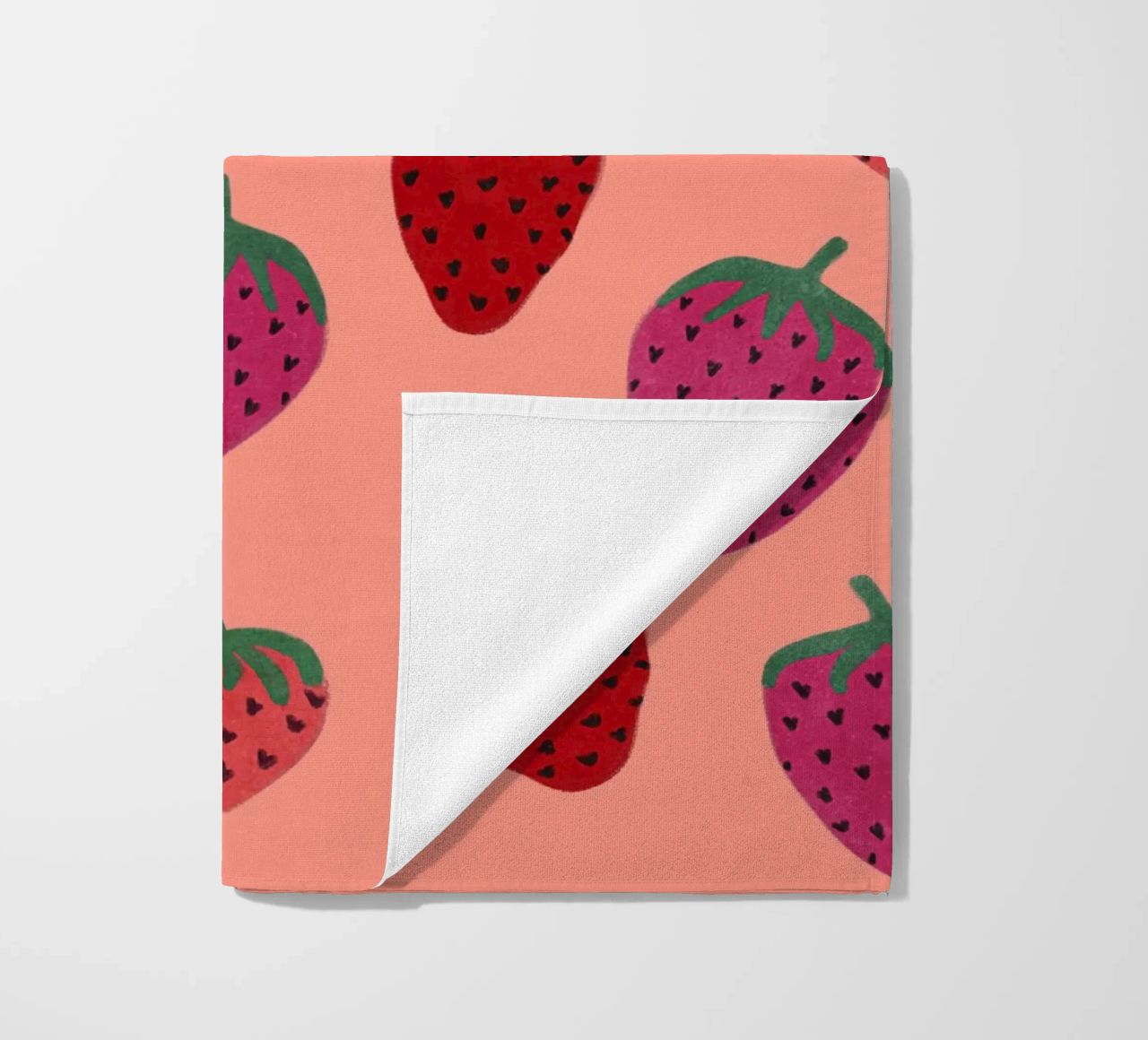 Strawberry Pattern beach towel by Illustration Raissa Oltmanns