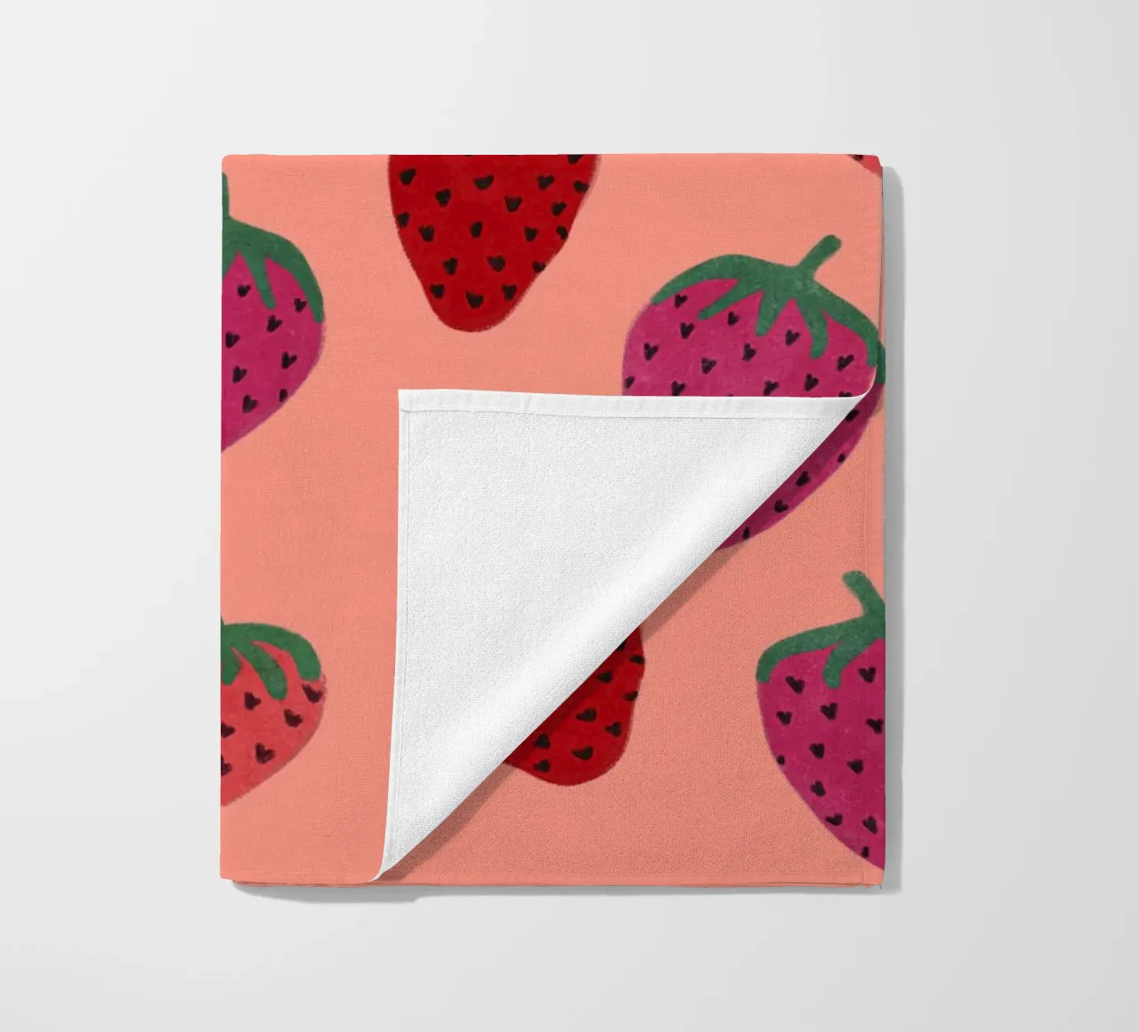 Strawberry Pattern beach towel by Illustration Raissa Oltmanns