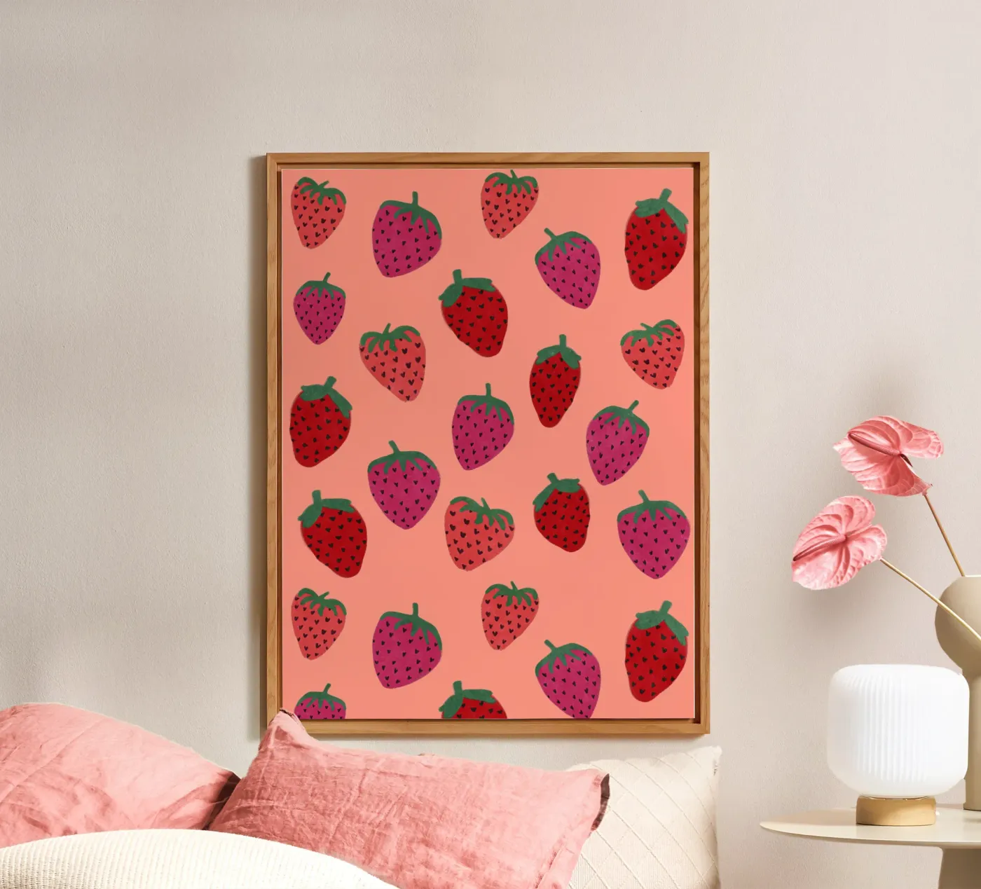 Strawberry Pattern panneau forex de Illustration Raissa Oltmanns