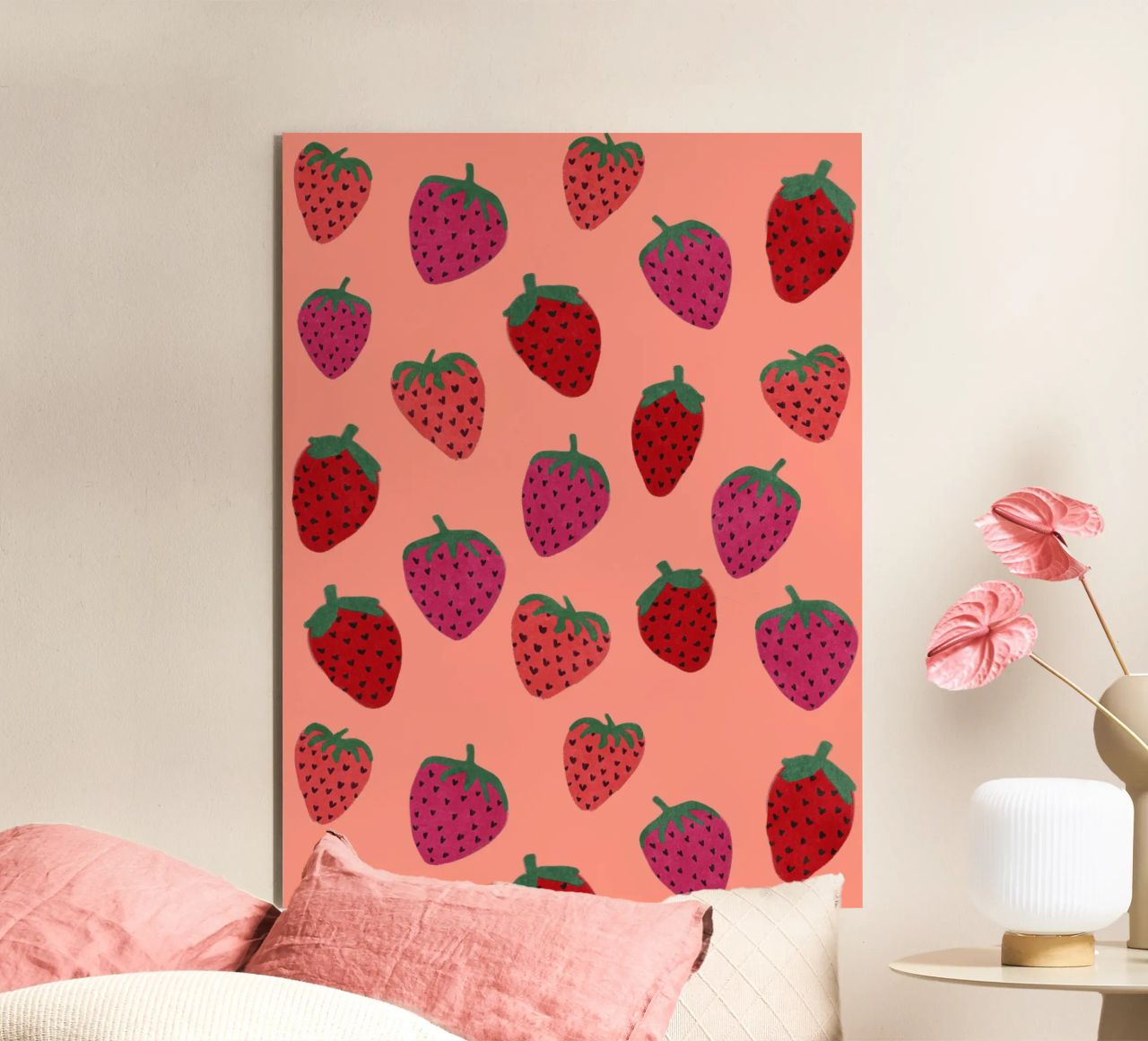 Strawberry Pattern alluminio dibond da Illustration Raissa Oltmanns