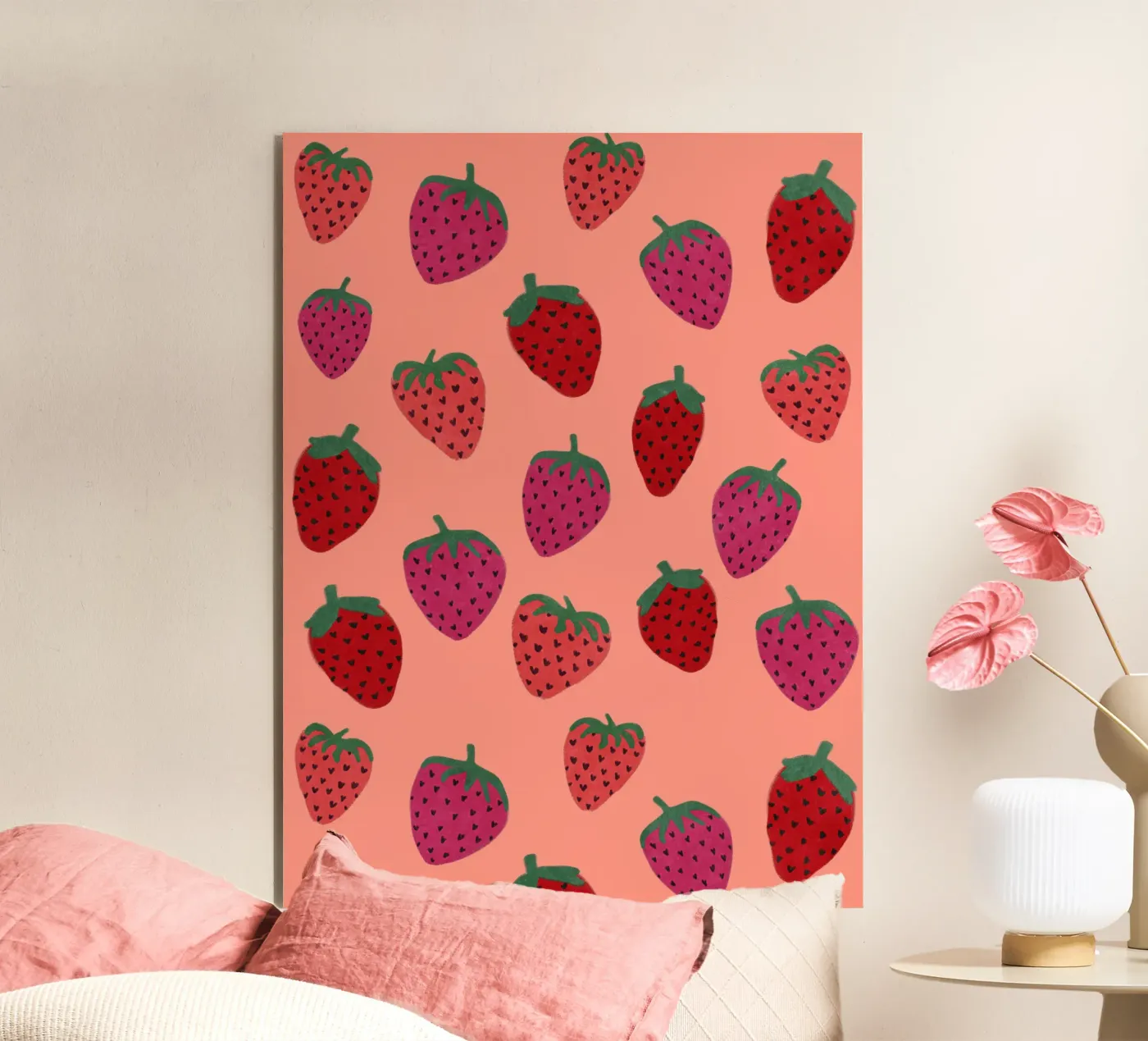 Strawberry Pattern panneau forex de Illustration Raissa Oltmanns