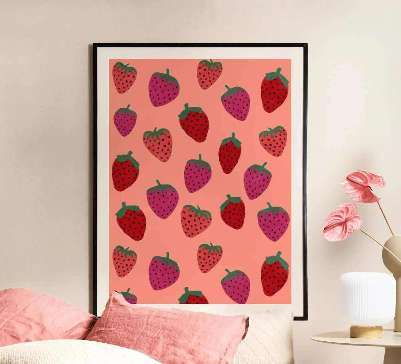 Strawberry Pattern hahnemühle de Illustration Raissa Oltmanns