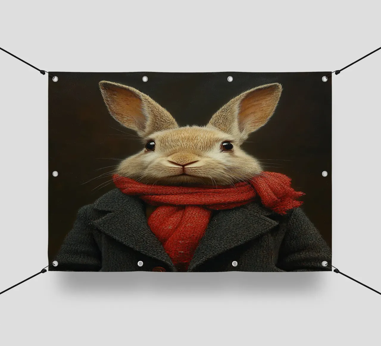 Un coniglio in inverno telo in pvc da Nikis Art Studio