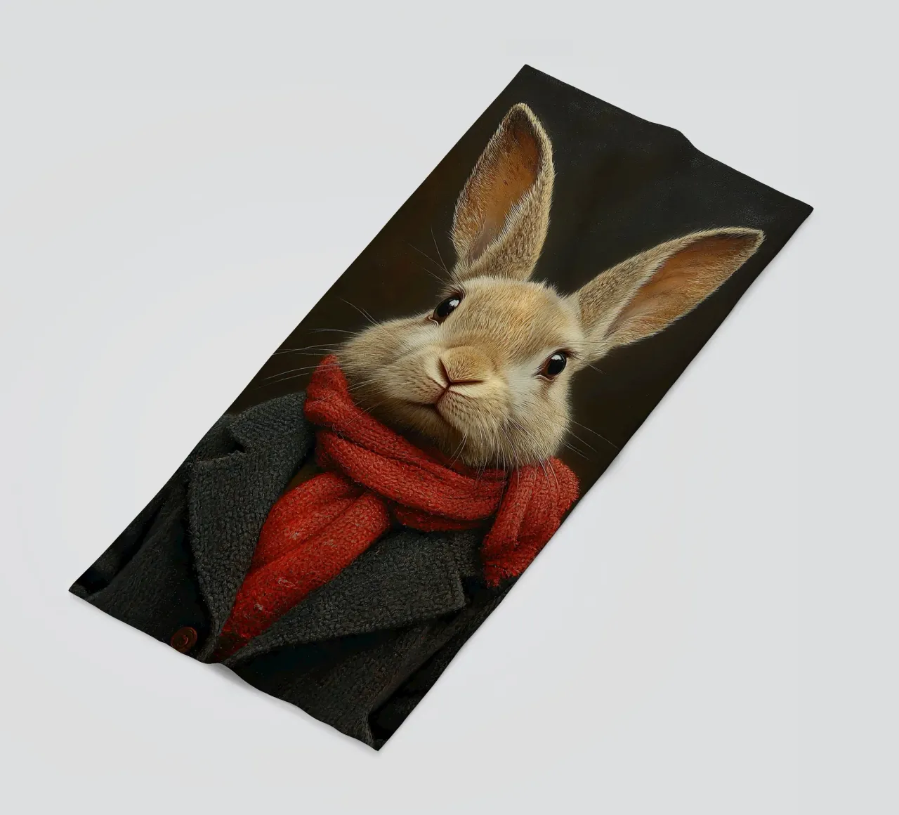 Un coniglio in inverno telo mare da Nikis Art Studio