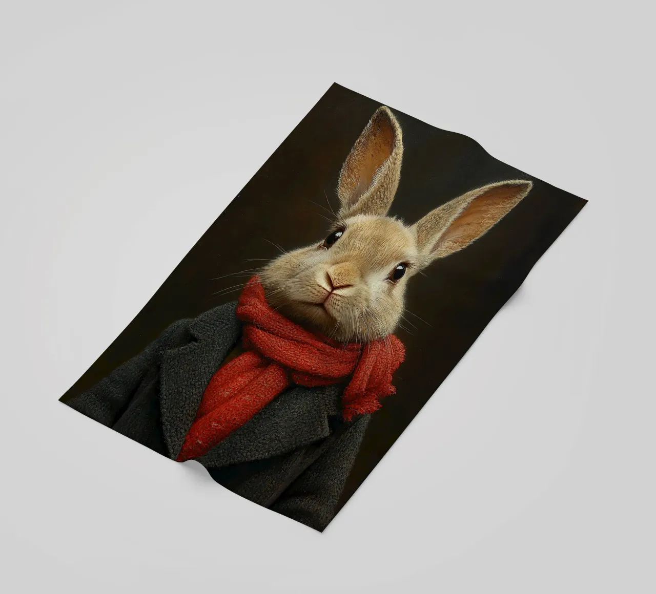 Un coniglio in inverno telo mare da Nikis Art Studio