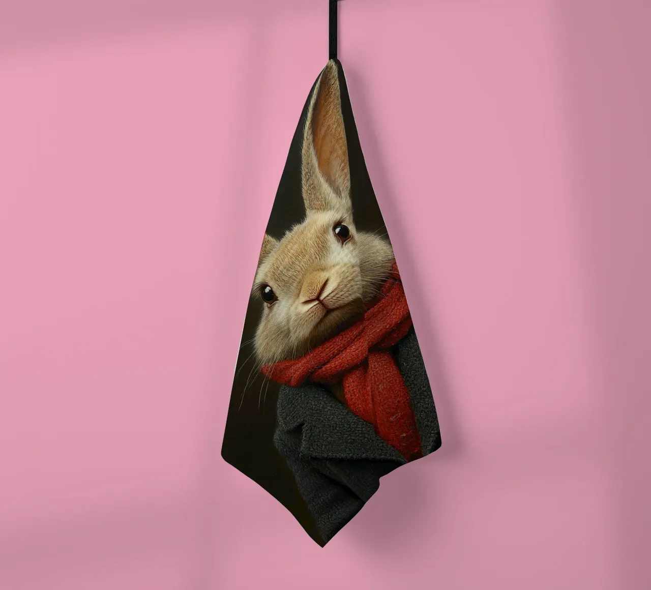 Un coniglio in inverno canovaccio da cucina da Nikis Art Studio