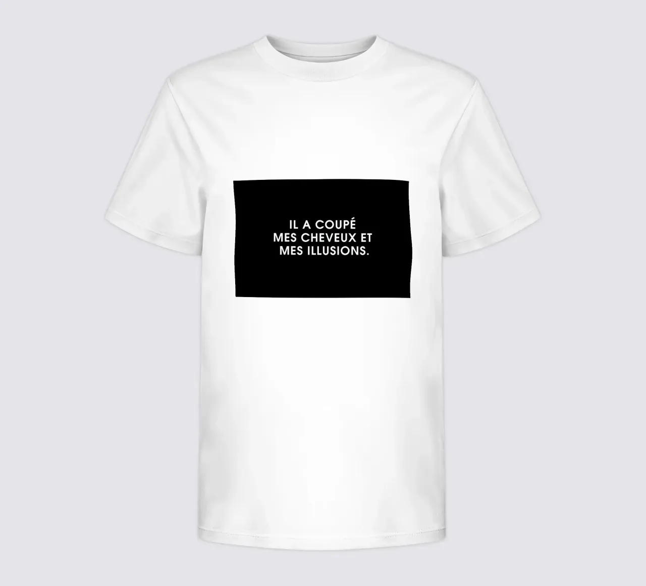 Il a coupé mes cheveux et mes illusions - Black kids t-shirt by Intertitres