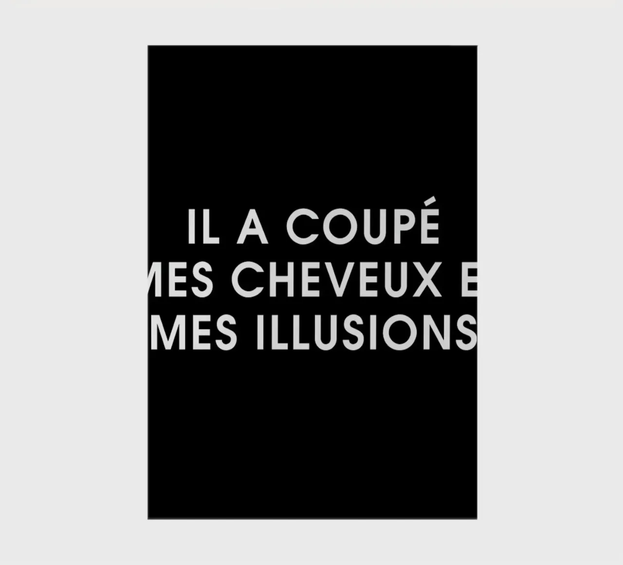 Il a coupé mes cheveux et mes illusions - Black notebook by Intertitres