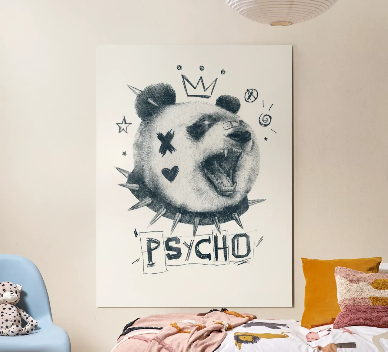 Psycho Bear - Wild and Unhinged poster con telaio in plastica da mikekoubou