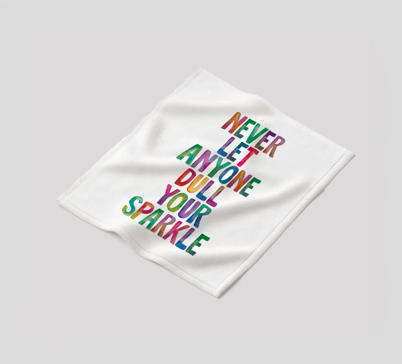 Never Let Anyone Dull Your Sparkle Regenbogen Typografie Des Fleecedecke von THE MOTIVATED TYPE
