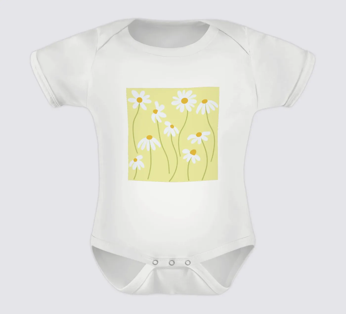 Gänseblümchen Muster Kurzarm Babybody von Illustration Raissa Oltmanns