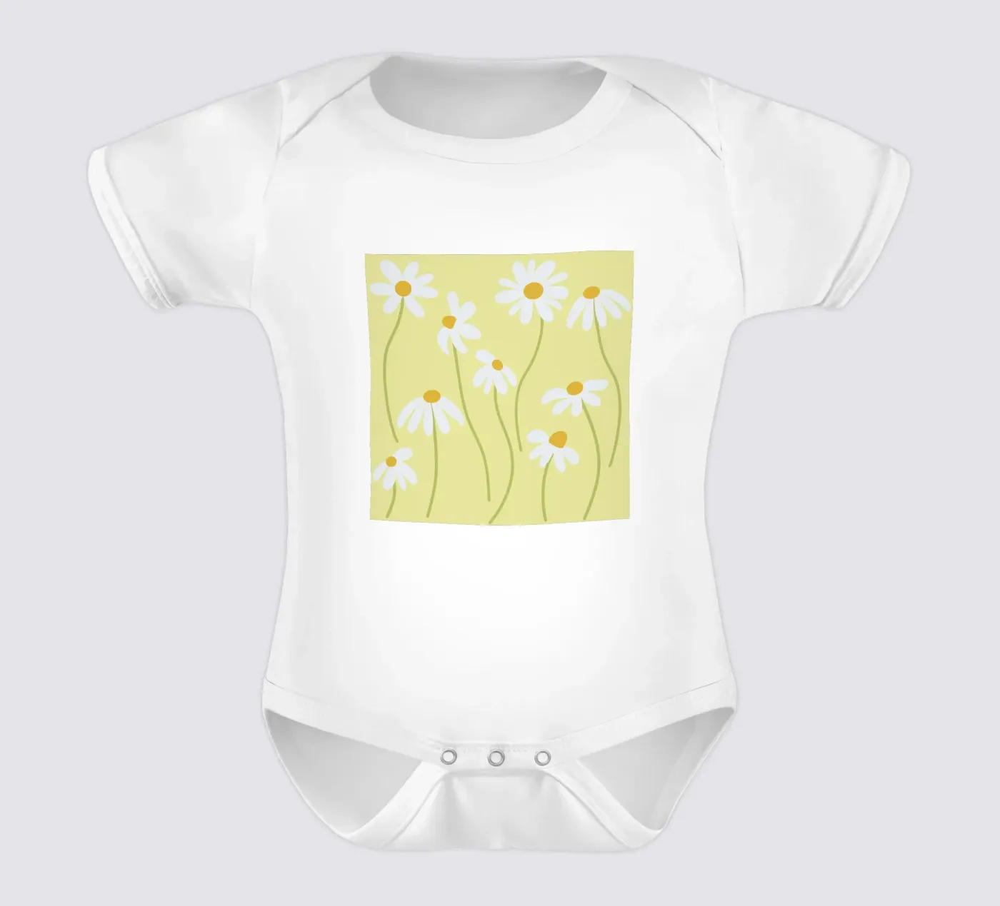Gänseblümchen Muster Kurzarm Babybody von Illustration Raissa Oltmanns
