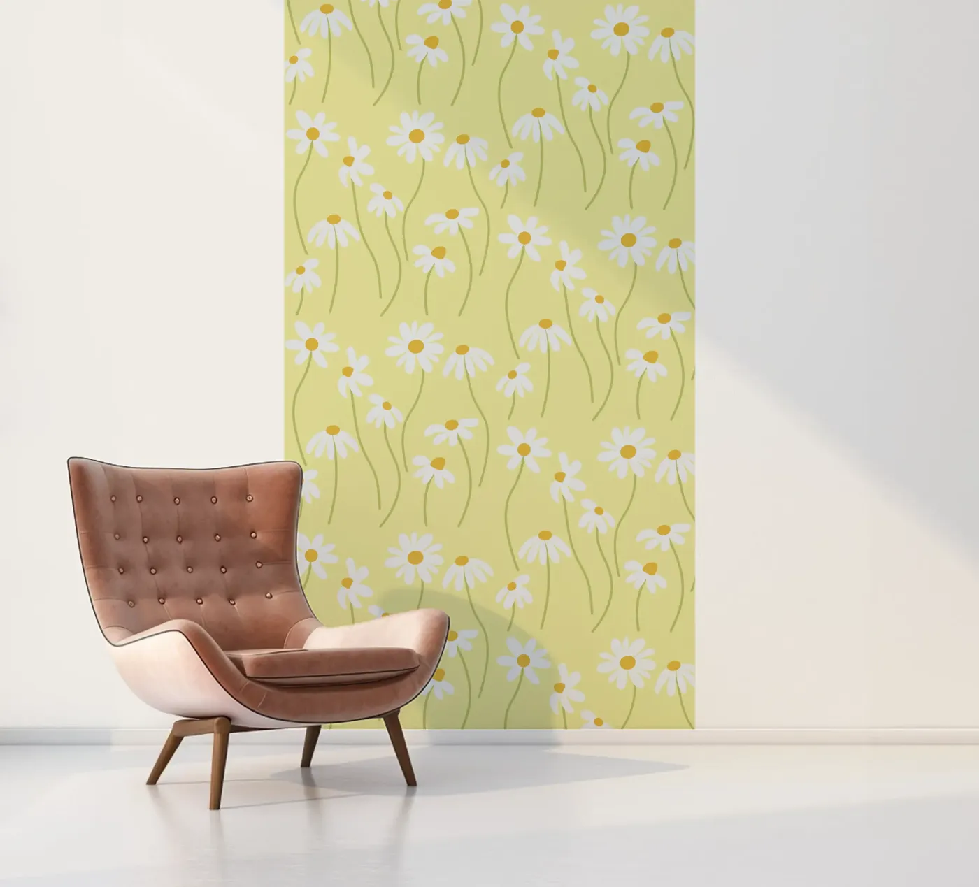 Daisy pattern photo wallpaper by Illustration Raissa Oltmanns