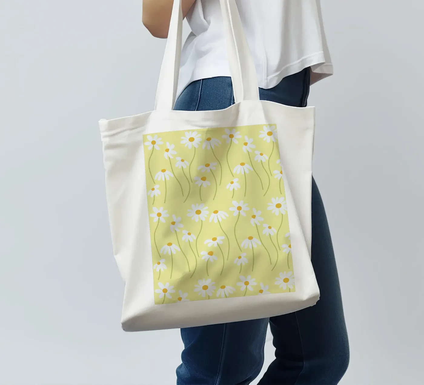 Daisy pattern tote bag by Illustration Raissa Oltmanns