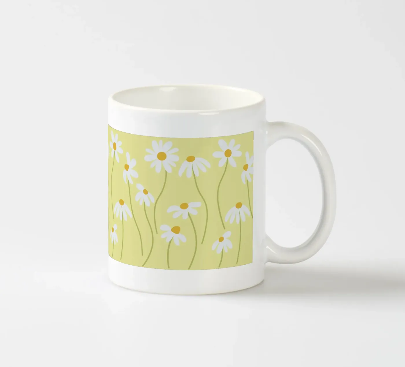 Daisy pattern ceramic mug by Illustration Raissa Oltmanns