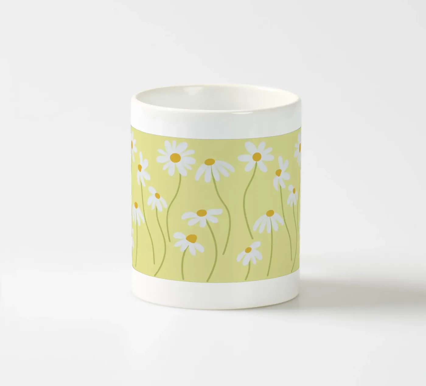 Daisy pattern ceramic mug by Illustration Raissa Oltmanns