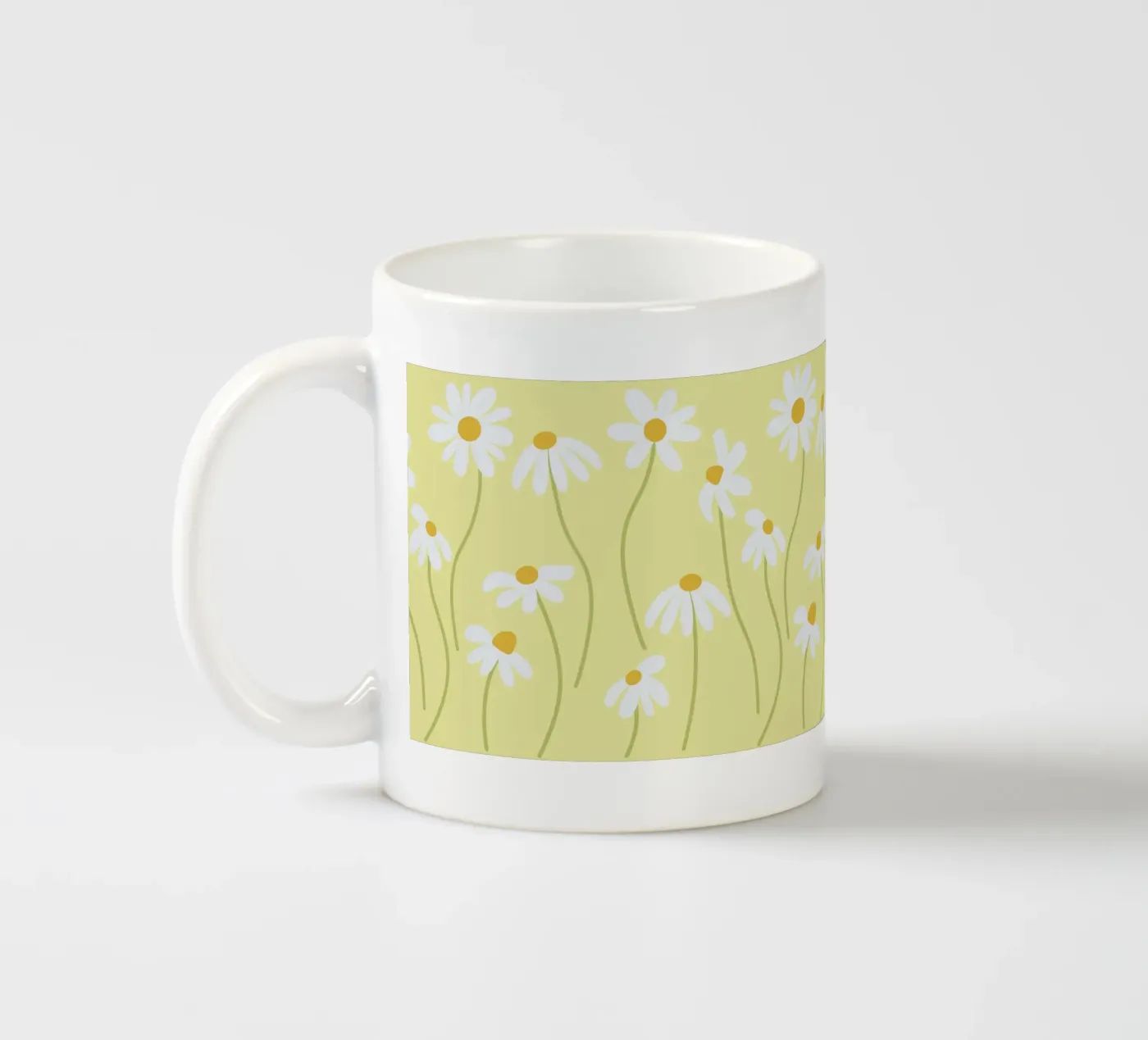 Daisy pattern ceramic mug by Illustration Raissa Oltmanns