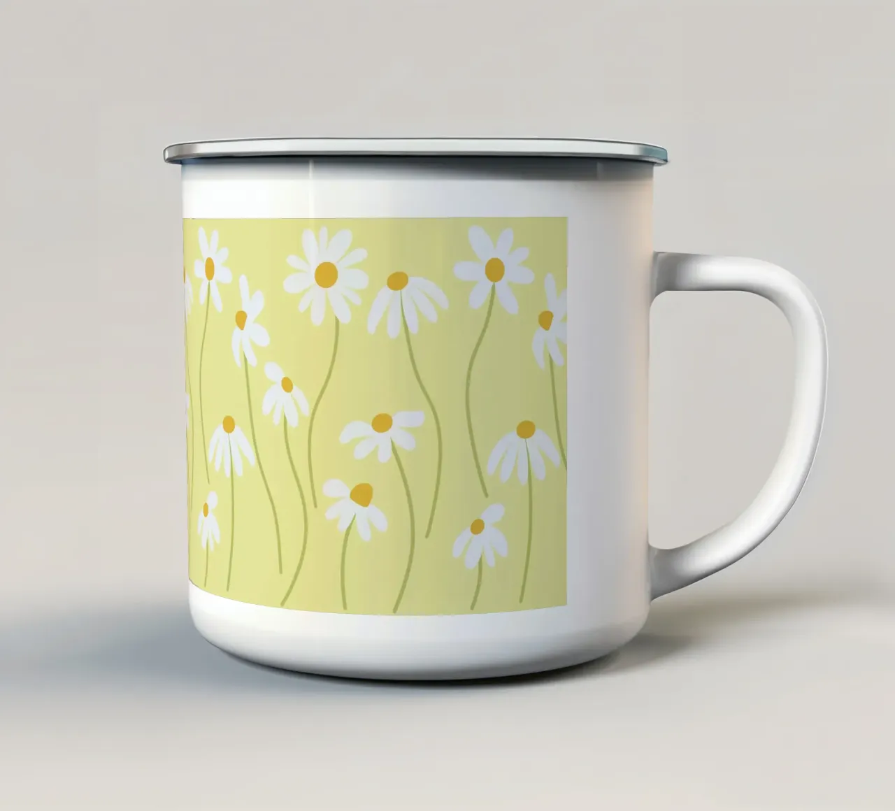 Modello a margherita tazza in smalto da Illustration Raissa Oltmanns
