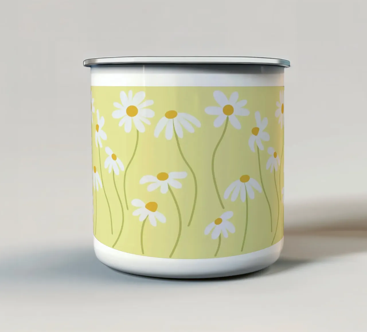 Modello a margherita tazza in smalto da Illustration Raissa Oltmanns