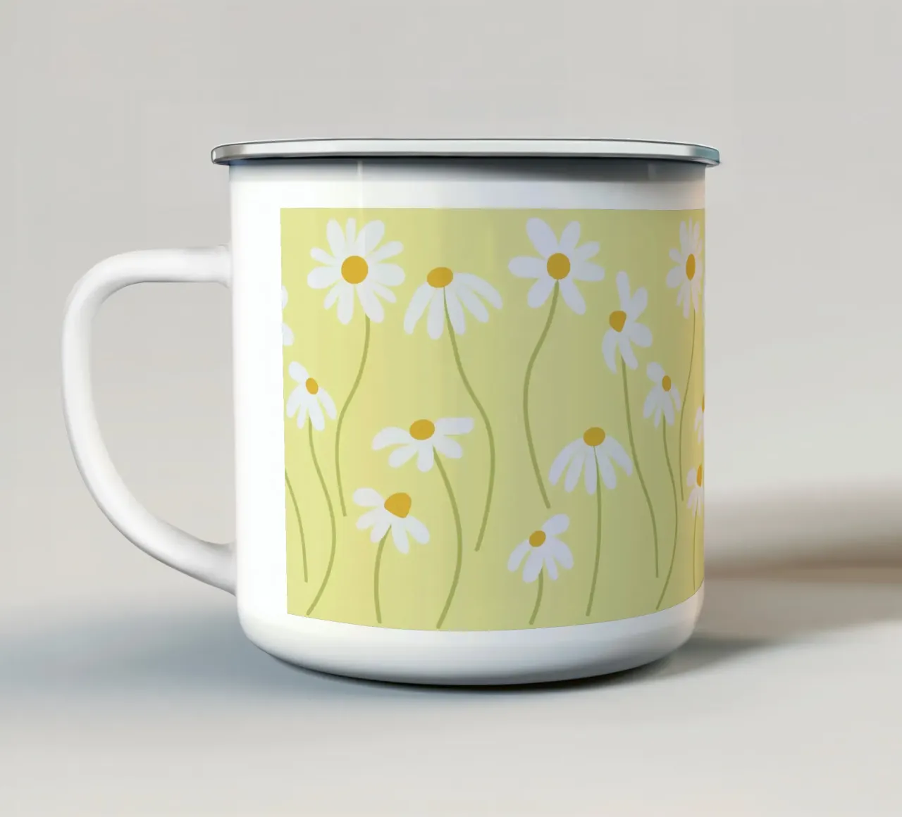 Modello a margherita tazza in smalto da Illustration Raissa Oltmanns