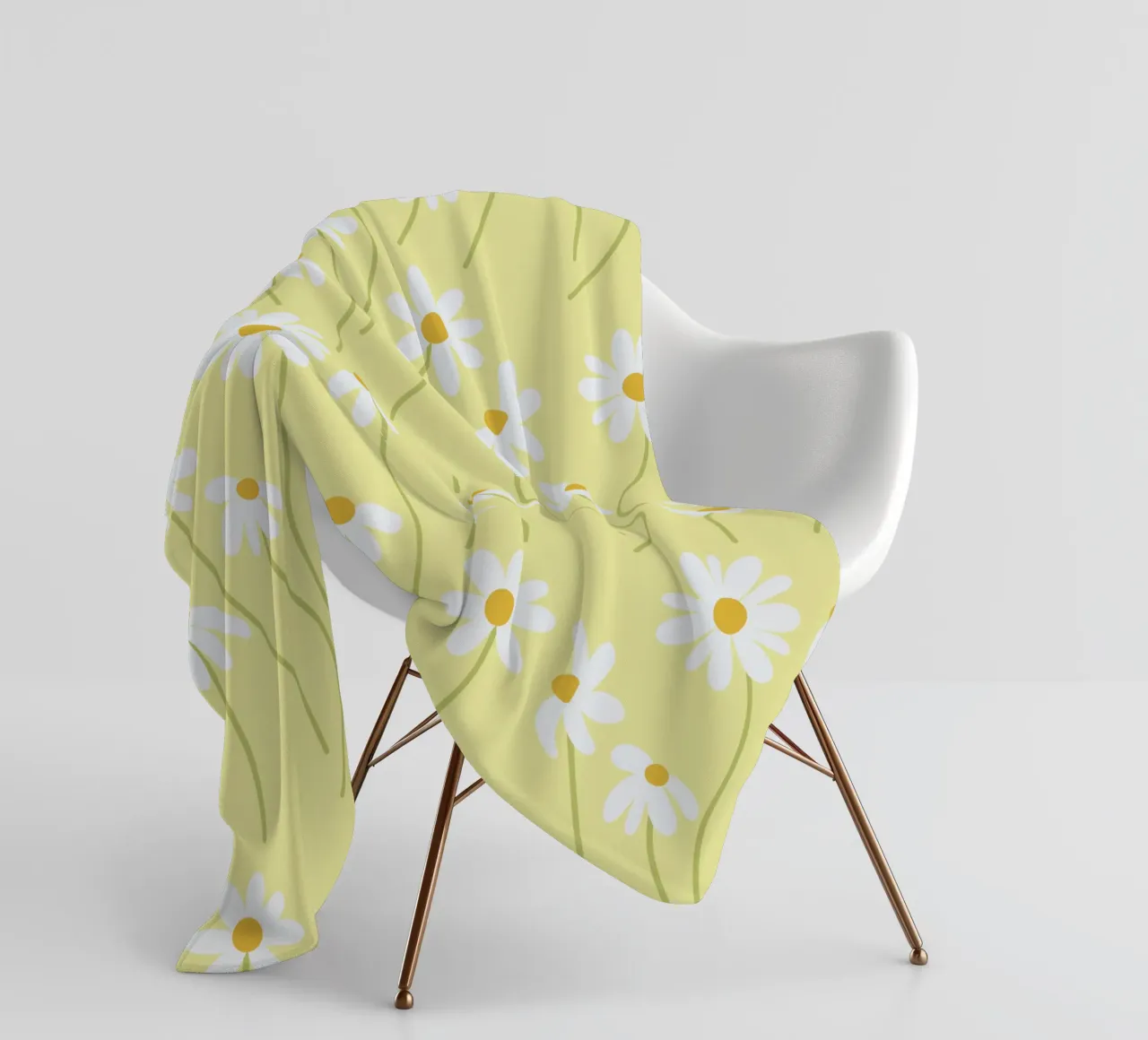 Daisy pattern fleece blanket by Illustration Raissa Oltmanns