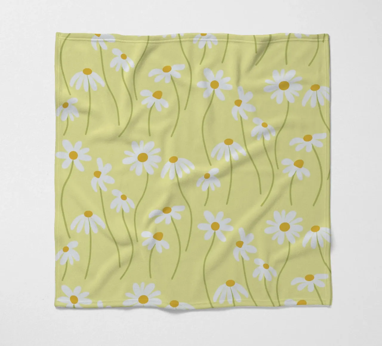 Daisy pattern fleece blanket by Illustration Raissa Oltmanns