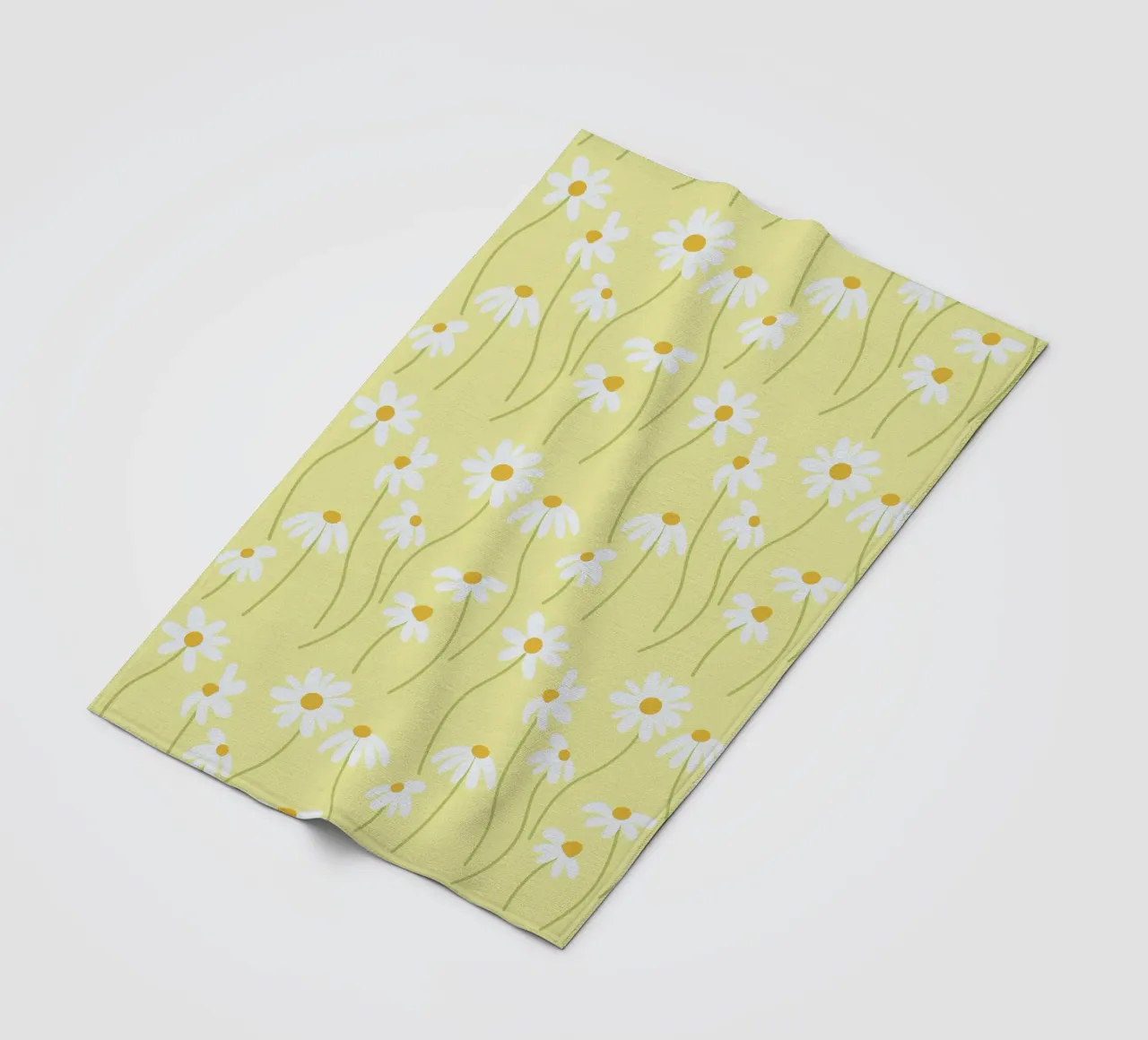 Daisy pattern fleece blanket by Illustration Raissa Oltmanns