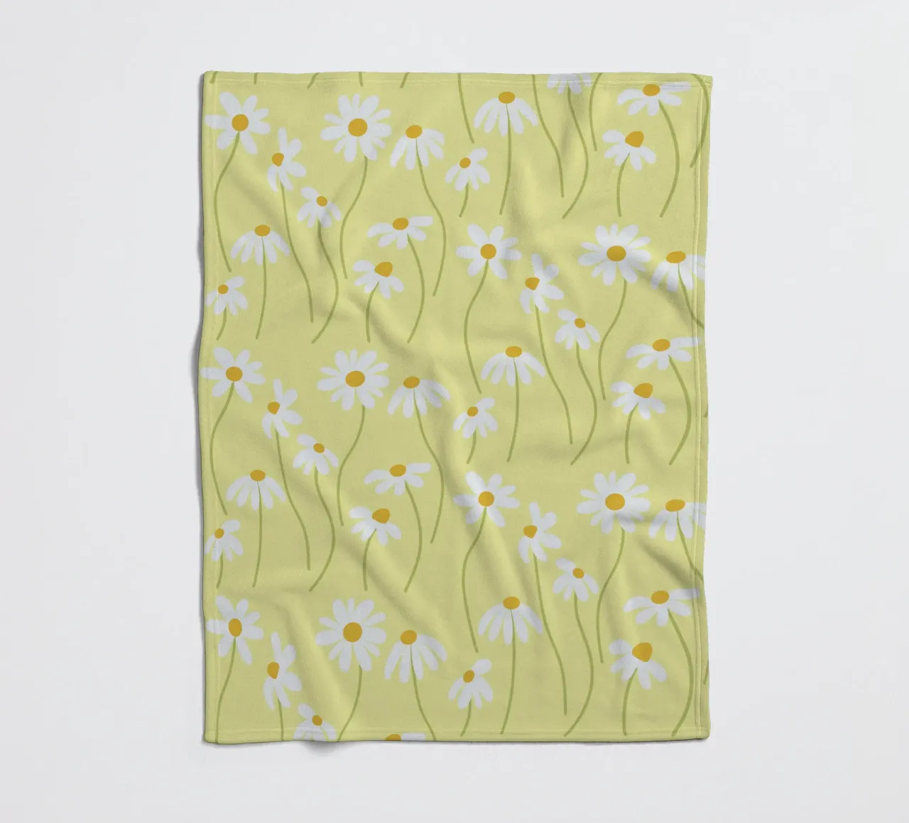 Daisy pattern fleece blanket by Illustration Raissa Oltmanns